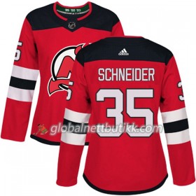 New Jersey Devils Hockeydrakt Cory Schneider 35 2017-2018 Rød Adidas Authentic - Dame